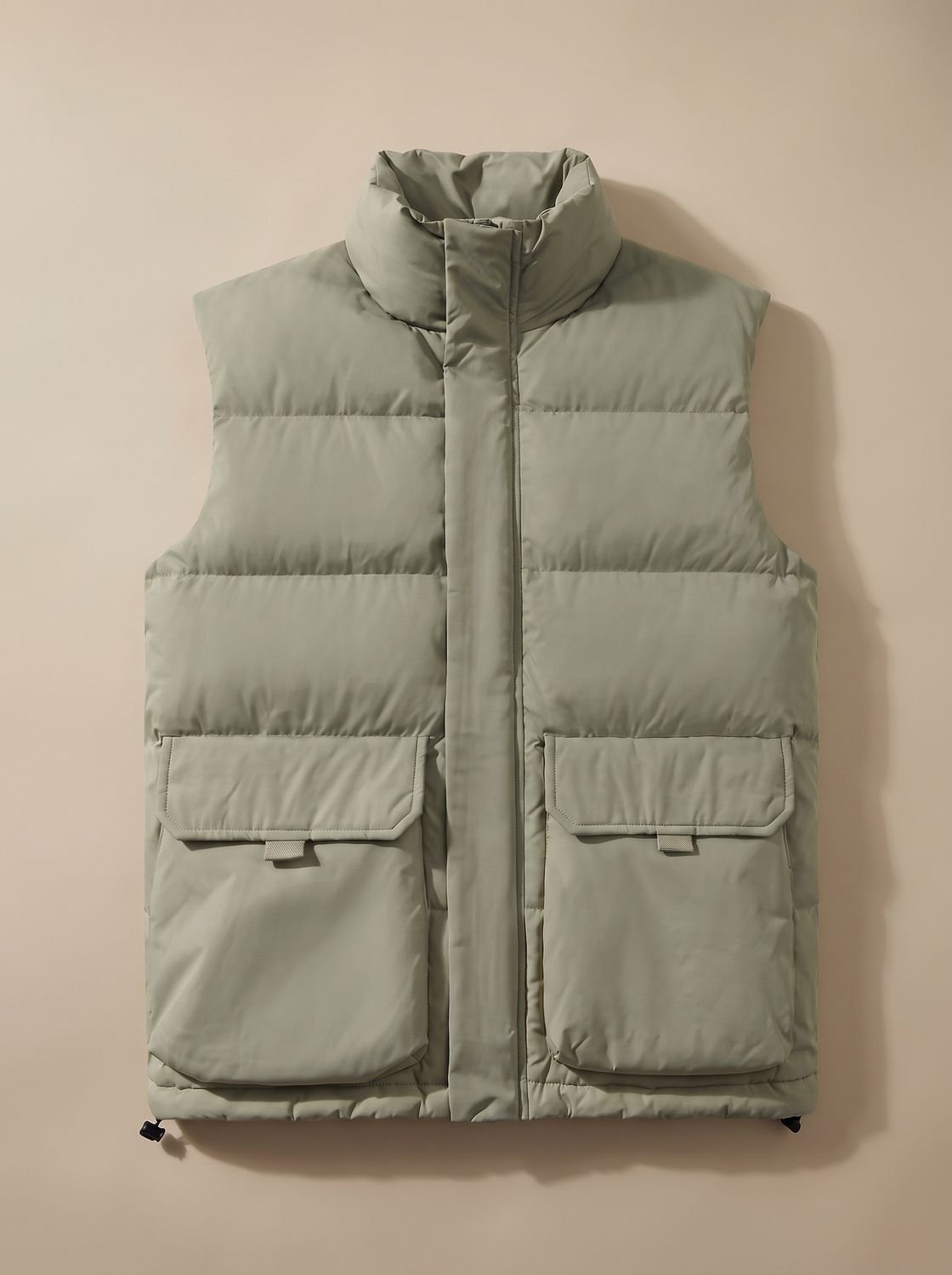 Chaleco acolchado SOLMIRA FROST en verde claro, look casual de entretiempo