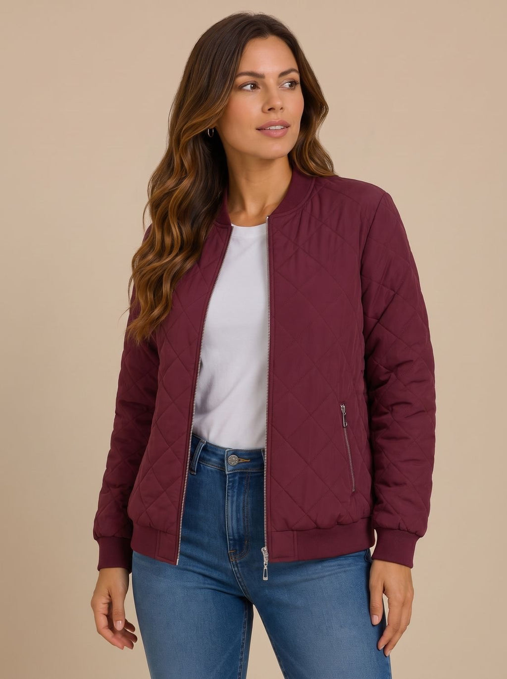 Cazadora bomber TAMVELA con cremallera frontal completa