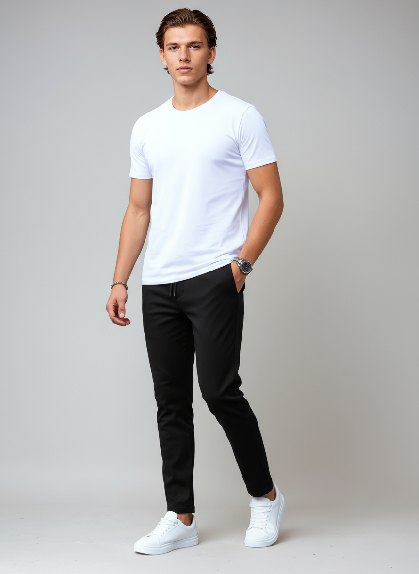 Tejido suave y elástico del pantalón chino THERON