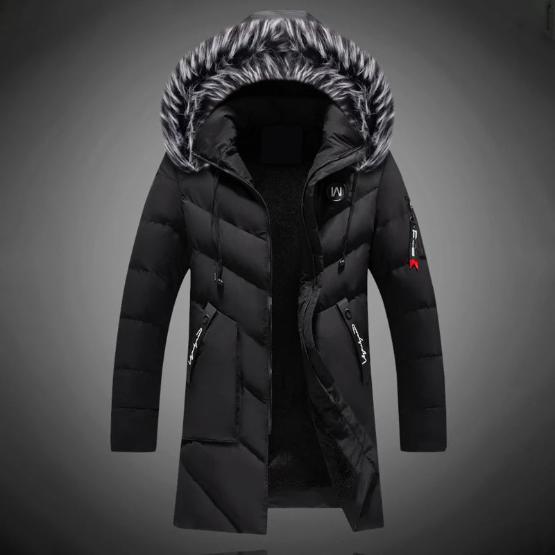 Abrigo de invierno Thor para hombre con capucha ajustable y forro de piel sintética