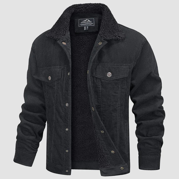 Detalle del forro de borreguito de la chaqueta Bruno para hombre