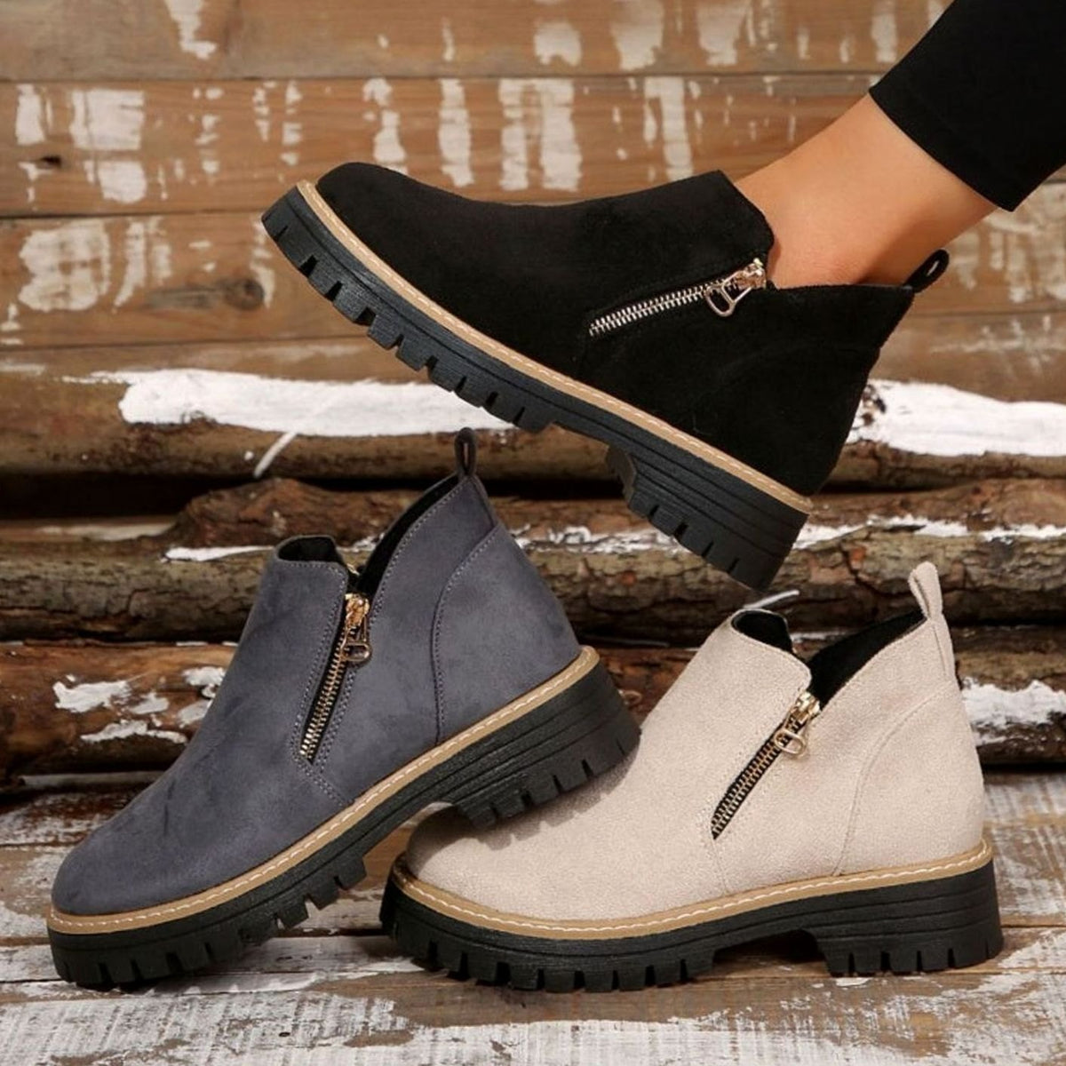 Botines Valera de mujer con plataforma y efecto ante